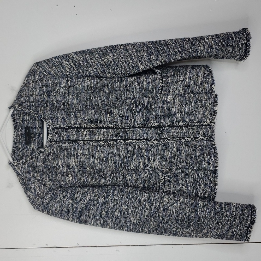 Ann Taylor Blue and White Tweed Blazer